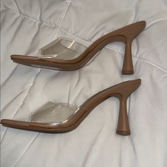 Steve Madden Nude Heels with Clear Strap - Picture 3 of 3